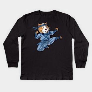 Guinea Pig Ninja Kids Long Sleeve T-Shirt